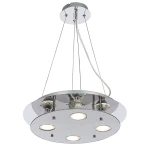 Naomi Okrągła Przydymiony Chrom 4xGU10 Lampa wisząca Rabalux 2647