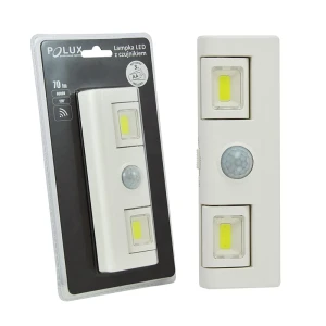 Lampa podszafkowa LED 6000K z cz ruch-zmierzch on/auto/off 70lm 3xAA incl Polux 311108