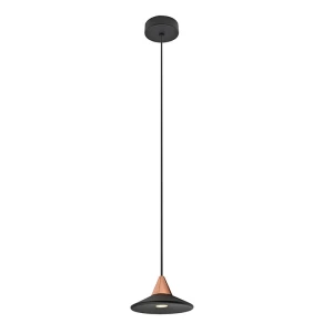 TINO Czarna + różowe złoto LED 7W 3000K Lampa wisząca OXYLED 456481