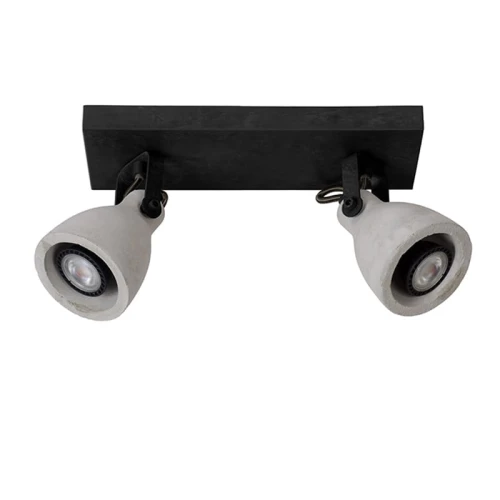 Spot CONCRI LED Czarna Ściemnialna 2x5W GU10 Lucide 059101030  5411212050878 lampynox noxbox www.lampynox.pl 1.jpg