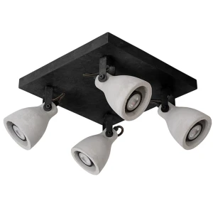 CONCRI LED Czarna Ściemnialna 4x5W GU10 Spot Lucide 05910/19/30