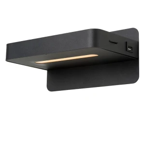 ATKIN LED Czarny z ładowarką USB 5W 2700K Kinkiet ścienny Lucide 77280/05/30 