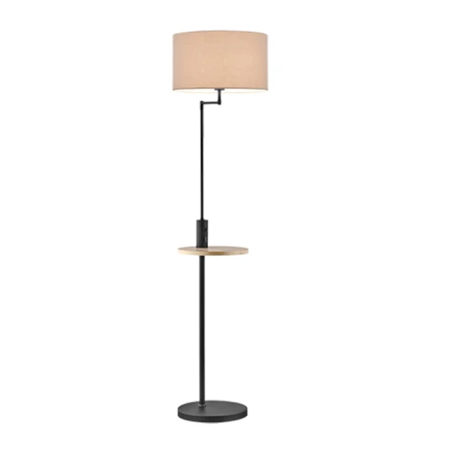 Lampa podłogowa z półką oraz ładowarką USB Trio Claas Czarny mat lampynox noxbox www.lampynox.pl 1.jpg