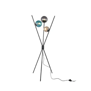 LANCE Czarny mat Lampa podłogowa stojąca Trio