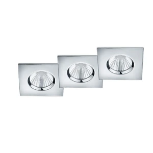 ZAGROS LED Trójpak Ściemnialne Chrom IP65 Oczko sufitowe Trio