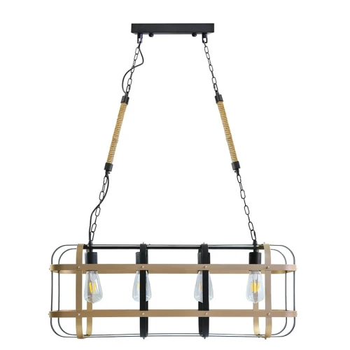 Lampa wisząca IL MIO KLATKA 4xE27 czarna+złoto Polux 312488  5901508312488 lampynox noxbox www.lampynox.pl 1.jpg