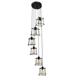 RYGA 6xE27 czarna Lampa wisząca IL MIO