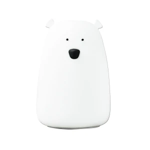 LED Miś biały, wbudowany akumulator Lampka silikonowa dziecięca