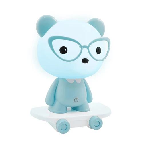 Lampka dziecięca niebieska MIŚ OKULARNIK MINI NA DESKOROLCE LED 2,5W Polux 312778  5901508312778 lampynox noxbox www.lampynox.pl.jpg