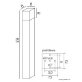 Lampa ogrodowa stojąca Cube Srebrna wys. 83cm. E27 SU-MA CB-830 AL  5908310062846 lampynox noxbox www.lampynox.pl 4.jpg
