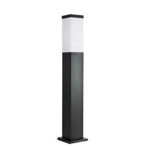 Inox Kwadratowa Czarna wys. 65cm. Lampa ogrodowa stojąca SS802-650 BL
