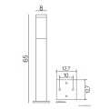 Lampa ogrodowa stojąca Inox Kwadratowa wys. 65cm. SU-MA SS802-650  5908310063447 lampynox noxbox www.lampynox.pl 3.jpg