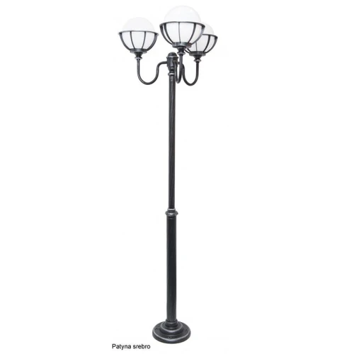 Lampa ogrodowa potrójna stojąca Kule z koszykiem 250 wys. regulowana 145-245cm. SU-MA OGM 3 KPO 250  5908310064505 lampynox noxbox www.lampynox.pl 1.jpg