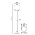 Lampa ogrodowa stojąca Kule śr. 20cm. wys. 120cm. SU-MA K 50022K 200  5908310067315 lampynox noxbox www.lampynox.pl 3.jpg