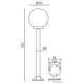 Lampa ogrodowa stojąca Kule śr. 30cm. wys. 130cm. SU-MA K 50022K 300  5908310067360 lampynox noxbox www.lampynox.pl 3.jpg