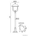 Lampa ogrodowa stojąca Prince wys. 117cm. E27 SU-MA K 50022O  5908310069173 lampynox noxbox www.lampynox.pl 9.jpg