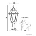 Lampa ogrodowa stojąca Retro Classic II wys. 52cm. E27 IP43 SU-MA K 40111H  5908310062419 lampynox noxbox www.lampynox.pl 9.jpg