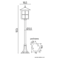 Lampa ogrodowa stojąca Wenecja wys. 106cm E27 SU-MA K 50022KW  5908310061726 lampynox noxbox www.lampynox.pl 6.jpg