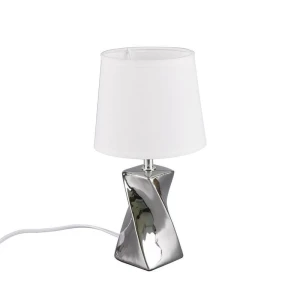 ABEBA Srebrna wys. 28cm E14 Lampka stołowa