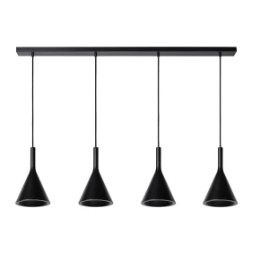 GIPSY Czarna 4xE27 Lampa betonowa wisząca