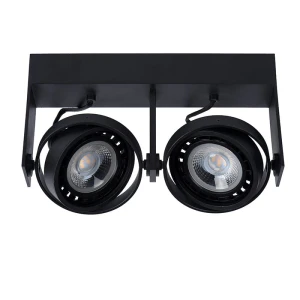 GRIFFON czarny LED ściemnialny CRI-95 2x12W GU10 Spot
