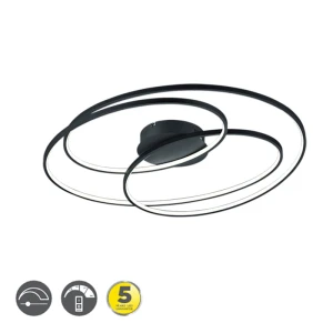 GALE Czarny mat LED 50W 3000K ściemnialna lampa sufitowa