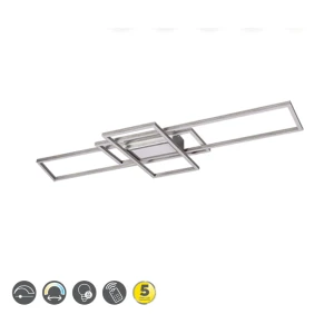IRVINE Nikiel mat LED 60W 3000-6500K ściemnialna Lampa sufitowa z pilotem