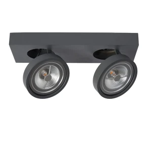 NENAD Szara 2xAR111 Ściemnalna 2x10W 2700K Spotlight Lucide 09920/20/36