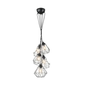 MEIKE Czarny mat 5xE27 Lampa wisząca