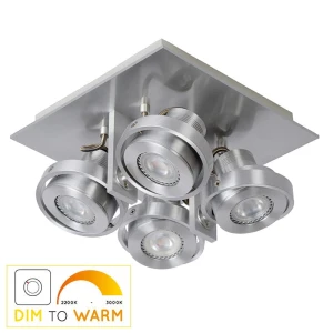 LANDA Satynowy chrom LED 4x5W 2200-3000K ściemnialna GU10 Spot