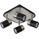 LENNERT Chrom | Czarny Led ściemnialny 4x5W 3000K Spot 26957/20/30
