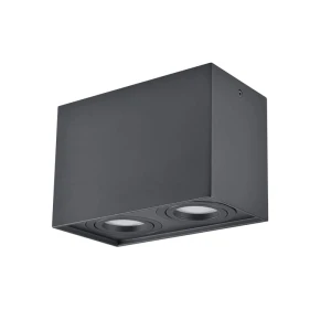 Hadar Q2 2xGU10 kwadrat czarna Oprawa natynkowa downlight Polux