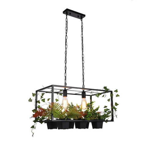 Lampa wisząca z kwiatkami HYGE IL MIO czarna 2xE27 Polux 313843  5901508313843 lampynox noxbox www.lampynox.pl 1.jpg