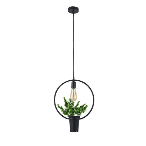 Lampa wisząca okrągła z kwiatkiem IL MIO SOREN czarna E27 Polux 313850  5901508313850 lampynox noxbox www.lampynox.pl 1.jpg