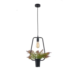 IL MIO SOREN czarna E27 kwadrat z kwiatkiem Lampa wisząca Polux