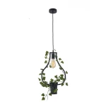 IL MIO SOREN czarna E27 heksagon z kwiatkiem Lampa wisząca Polux