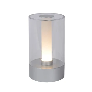 TRIBUN Satynowy chrom LED DIM 9W ściemnialna Lampka stołowa