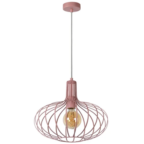 Lampa wisząca MERLINA Różowa śr. 38cm. E27 Lucide 783933866  5411212782571 lampynox noxbox www.lampynox.pl 1.jpg