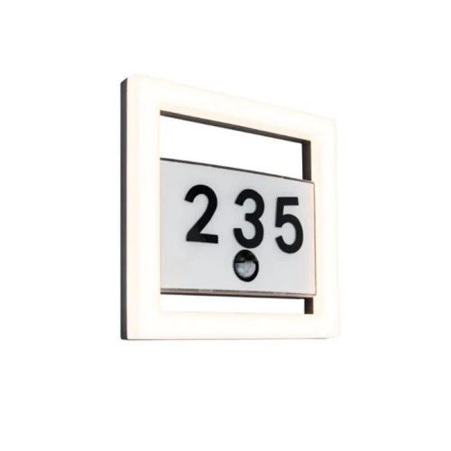 Kinkiet zewnętrzny z numerem ALICE LED 13W z czujnikiem ruchu IP44 3000K Lutec 5194302118  6939412047416 noxbox lampynox www.lampynox.pl 1.jpg