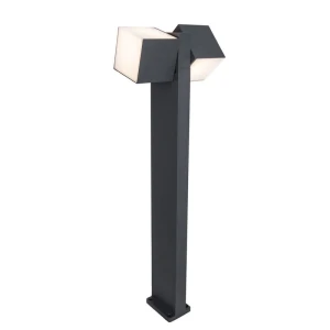CUBA Antracyt LED regulowane głowice 23W IP54 3000K Lampa ogrodowa stojąca podwójna