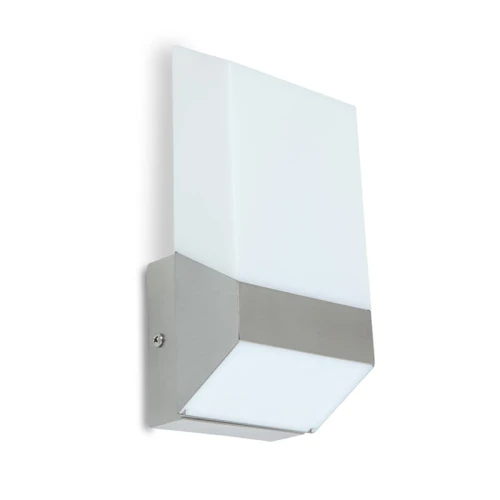Kinkiet zewnętrzny FLAT Srebrny LED 8W IP44 3000K Lutec 5005103001  6939412035802 noxbox lampynox www.lampynox.pl 1.jpg
