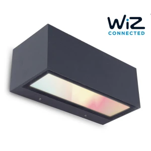 GEMINI Antracyt LED 2x9W sterowany aplikacją WIZ RGB 2700-6500K IP54 Kinkiet zewnętrzny Lutec 5189111118