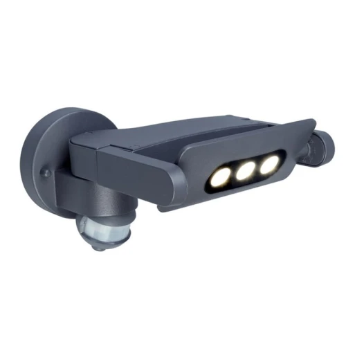Kinkiet zewnętrzny z ruchomą głowicą i czujnikiem ruchu PIR MINI LEDSPOT Antracyt LED 9W IP65 4000K Lutec 5614404118  4250294305046 noxbox lampynox www.lampynox.pl 1.jpg