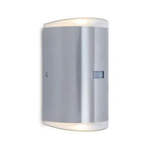 PATH Srebrny mat LED 2x8W z czujnikiem ruchu PIR IP54 3000K Kinkiet zewnętrzny Lutec 5605702112