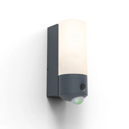 Kinkiet zewnętrzny z kamerą HD, wbudowanym mikrofonem oraz czujnikiem ruchu PIR POLLUX Antracyt LED 22W 3000K Lutec 5196001118  6939412049076 noxbox lampynox www.lampynox.pl 1.jpg