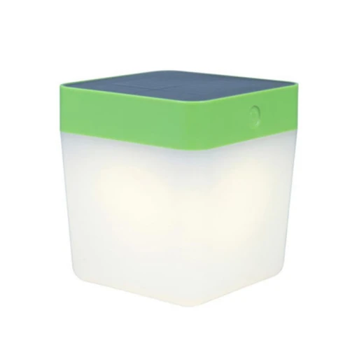 Lampka stołowa zewnętrzna zasilana baterią solarną TABLE CUBE Zielona LED 1W IP44 3000K Lutec 6908001339  6939412082714 noxbox lampynox www.lampynox.pl 1.jpg