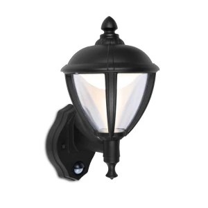UNITE Czarny mat LED 9W Góra Czujnik ruchu PIR IP44 3000K Kinkiet zewnętrzny Lutec 5260103012