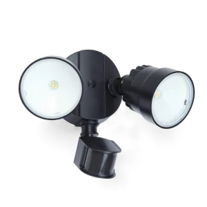 SHRIMP Czarny mat LED 15W Czujnik ruchu PIR IP54 5000K Naświetlacz podwójny Lutec 7622104330