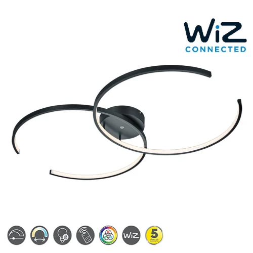 Lampa sufitowa Trio Citizen LED Czarny mat Sterowanie WIZ oraz pilotem 651110232  4017807425314 noxbox lampynox www.lampynox.pl 1.jpg