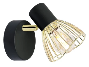 FLY LAMPA KINKIET 1X40W E14 CZARNY/ZŁOTY Candellux 91-61874